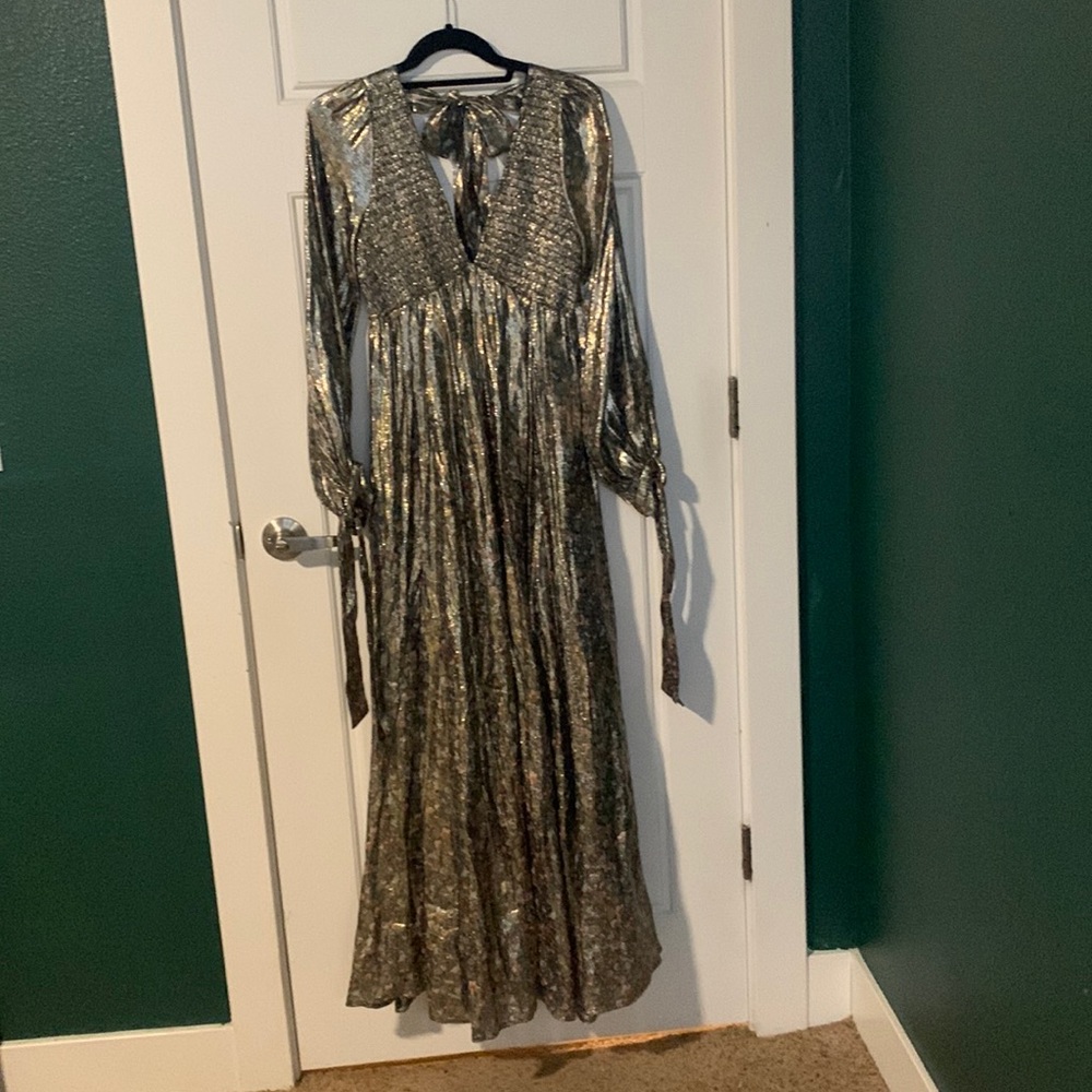 Free People shimmering floral maxi dress